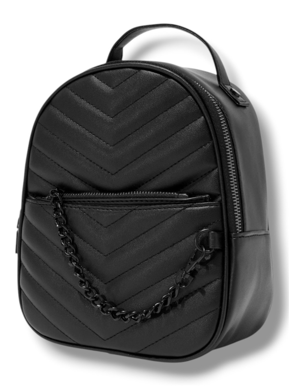 Black Quilted Mini Backpack with Black Chain - NWT